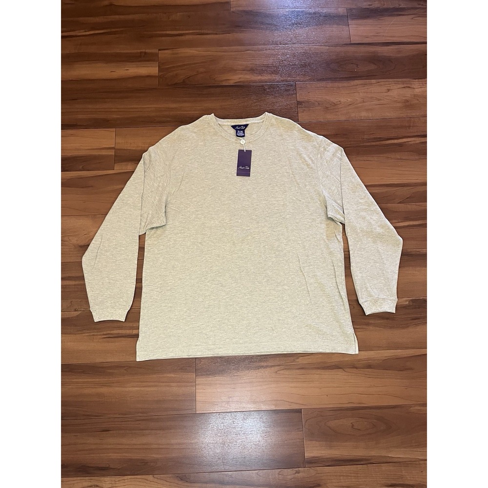 NWT Hunt Club Long Sleeve T-Shirt Khaki Beige Tan 100% Cotton Men's Size XL
